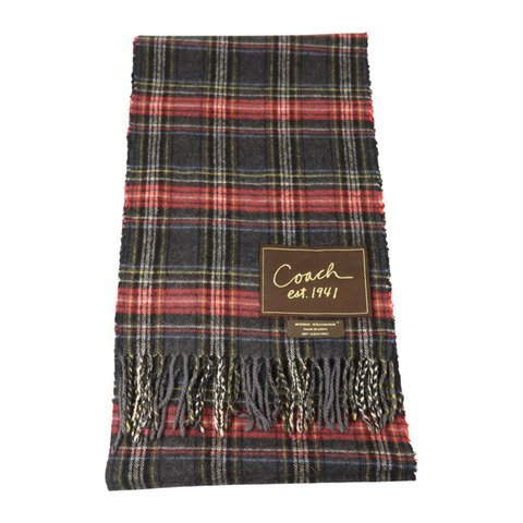 COACH 羊毛/羊絨Tartan Scarf 25.5X170圍巾