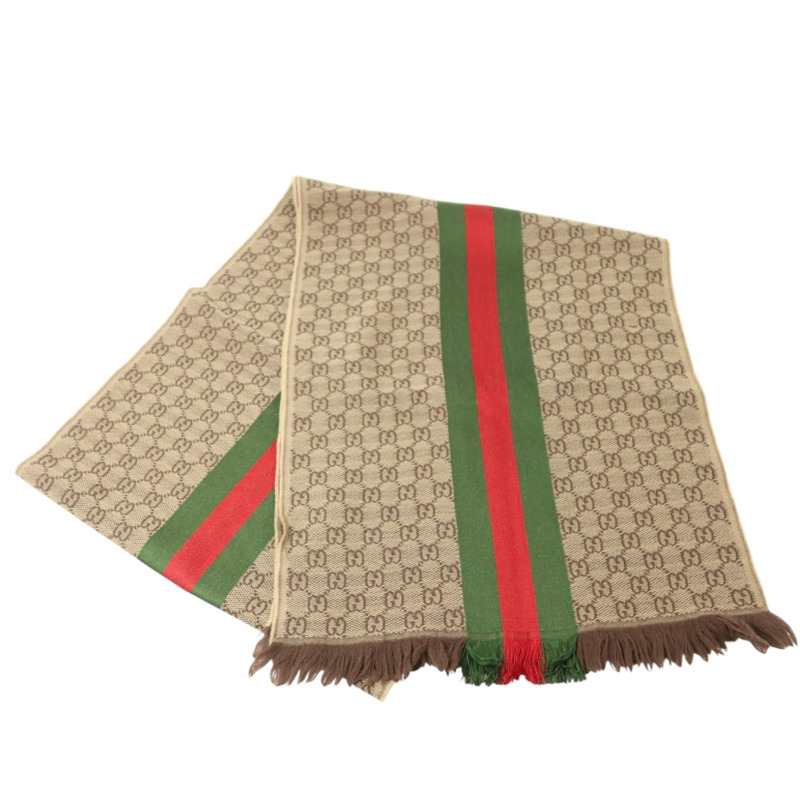 GUCCI 羊毛/絲質Scarf 180x37cm絲巾-4