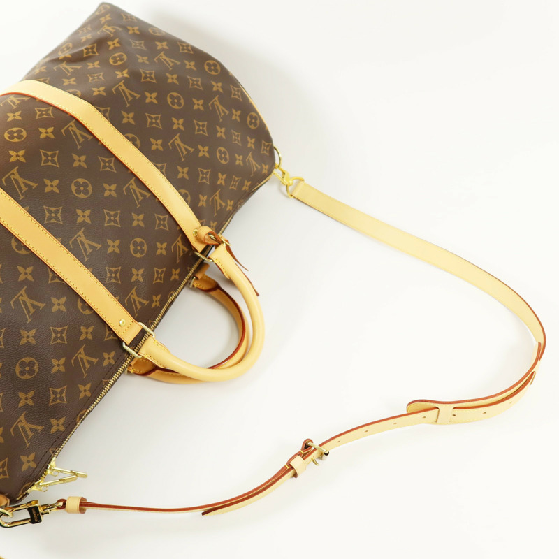 LOUIS VUITTON Monogram Keepall 50 Bandoulie金扣手挽肩背兩用袋-6