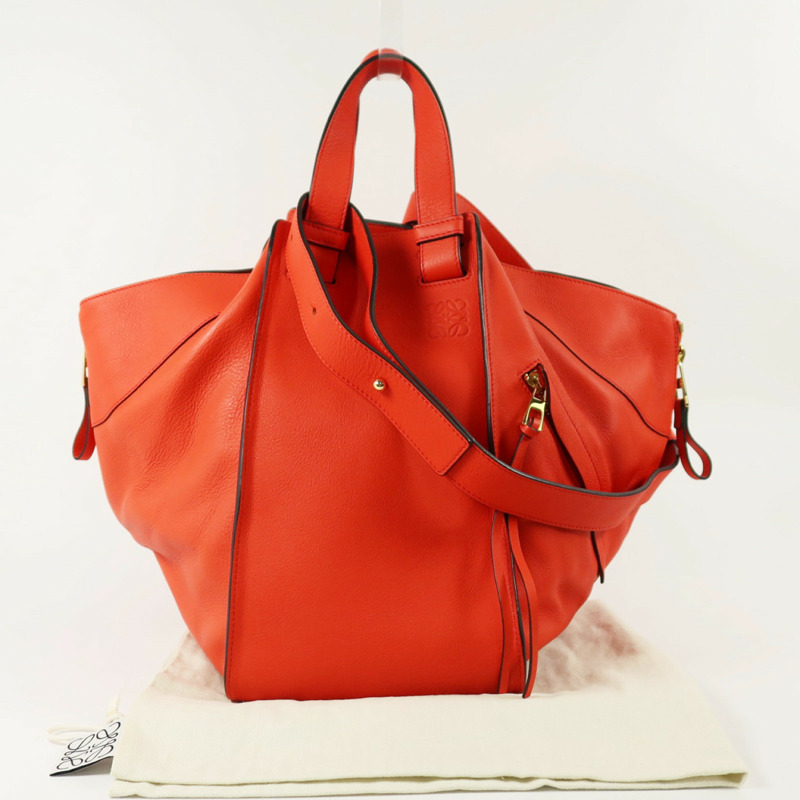 LOEWE 牛皮皮革Hammock金扣手挽肩背兩用袋-9