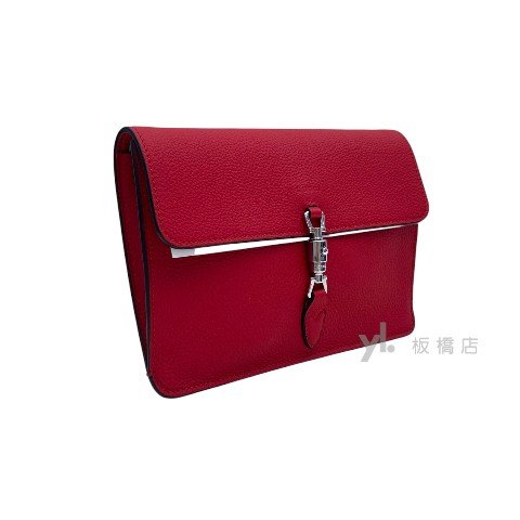 Y1970-GUCCI Jackie1961紅牛皮下蓋斜背包364435-1