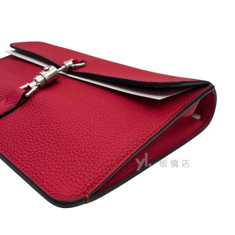Y1970-GUCCI Jackie1961紅牛皮下蓋斜背包364435-8