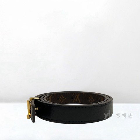 Y1979-LV Iconic 雙面原花拼黑牛皮皮帶M0431V-2