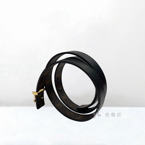 Y1979-LV Iconic 雙面原花拼黑牛皮皮帶M0431V-3