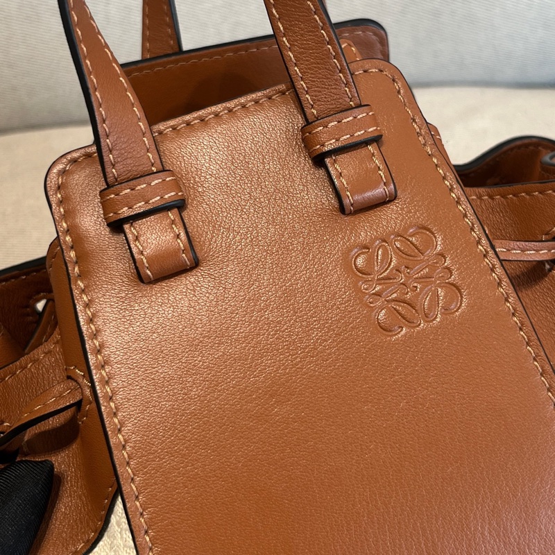 99新Loewe羅意威拼色mini Hammock吊床包 11*16*19 附件/紙卡/肩帶-10