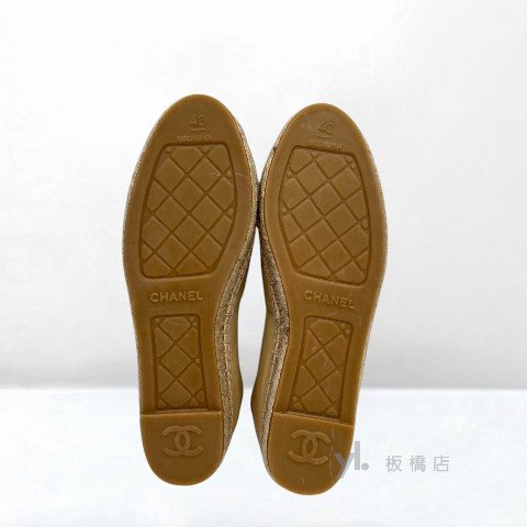 Y1996-CHANEL 米拚黑羊皮草編平底鞋G29762-4