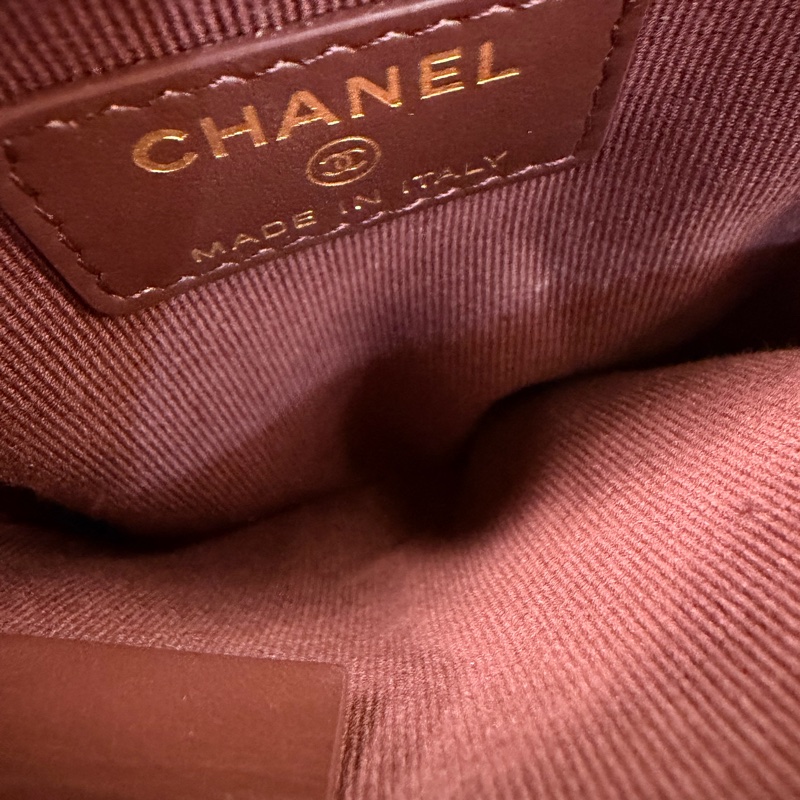 全新Chanel 黑荔枝牛皮淡金釦小吐司零錢包-15