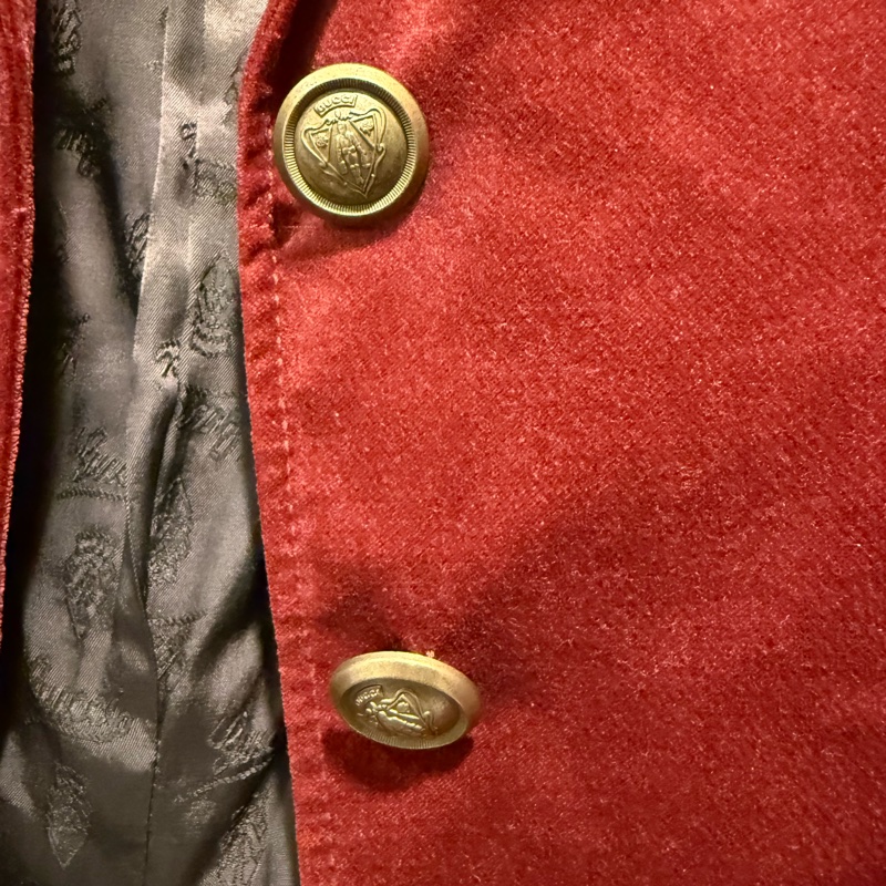 GUCCI 38號 紅絲絨西裝外套 修身 做工佳-1