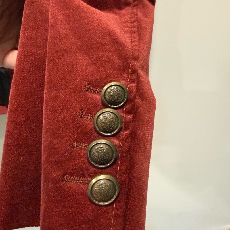 GUCCI 38號 紅絲絨西裝外套 修身 做工佳-4