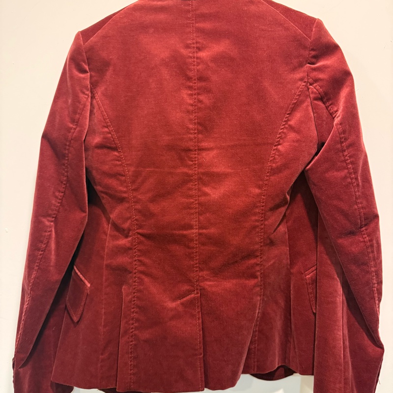 GUCCI 38號 紅絲絨西裝外套 修身 做工佳-6