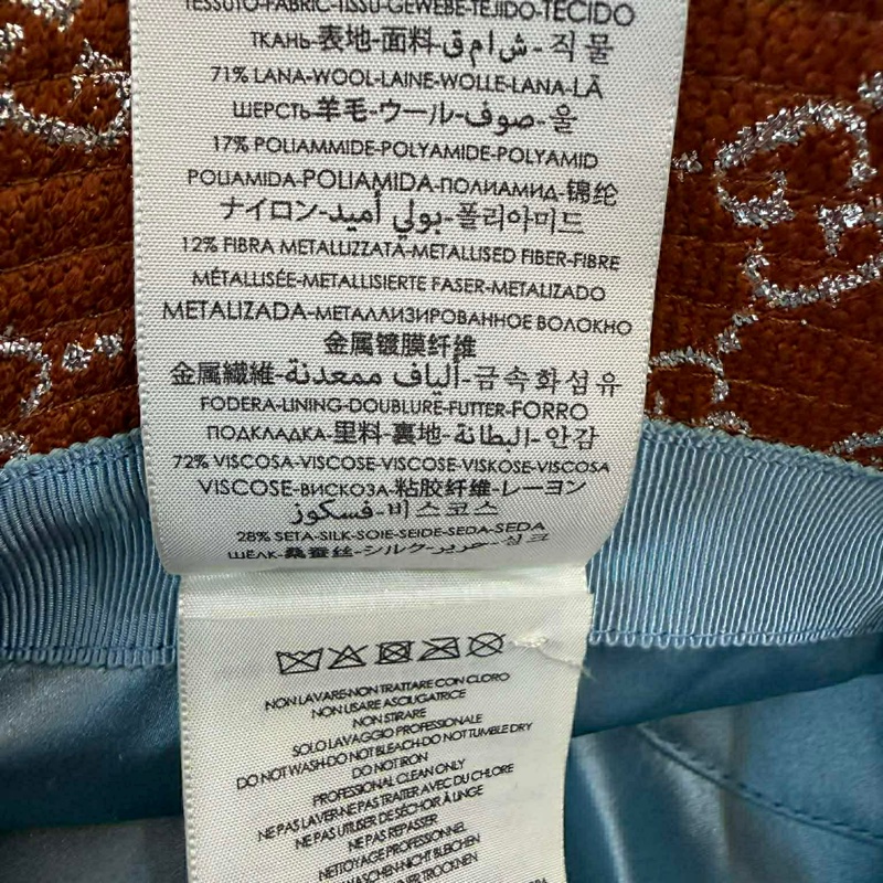 Gucci 紅咖色金線緹花布漁夫(s)56cm-7