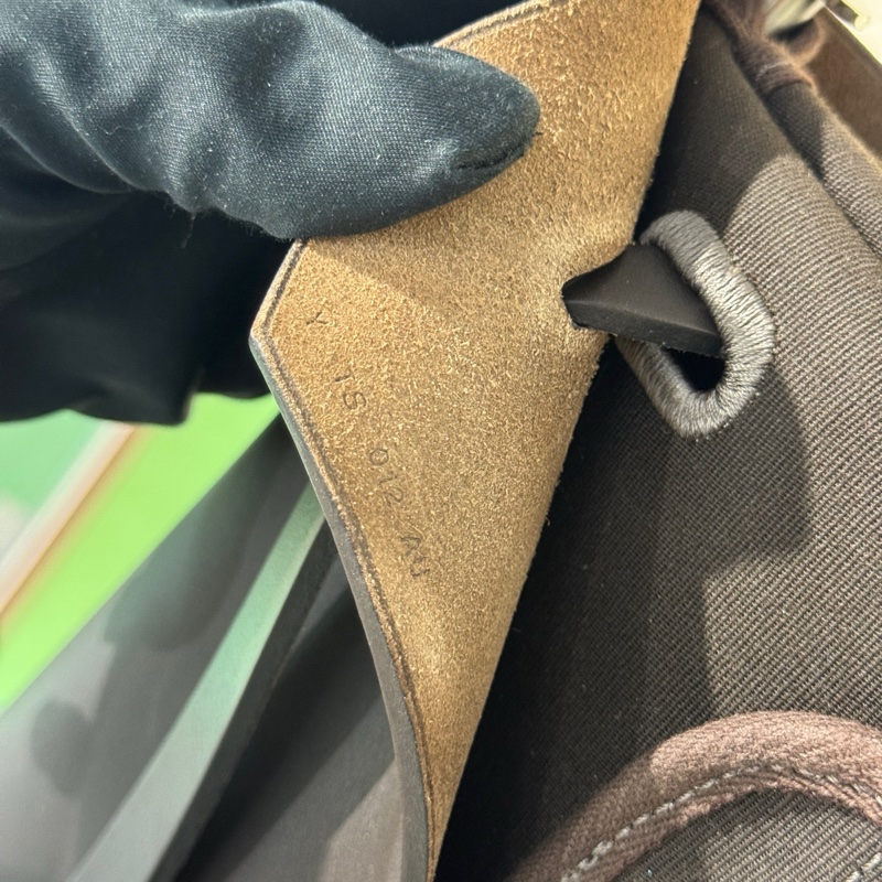 HERMES愛馬仕 Herbag Zip 50 銀扣 帆布拼Hunter牛皮 單肩斜挎手提包 50 男女同款情侶款 深古銅色/烏木色 Y刻 子袋/鑰匙掛/鎖/內膽 。-7