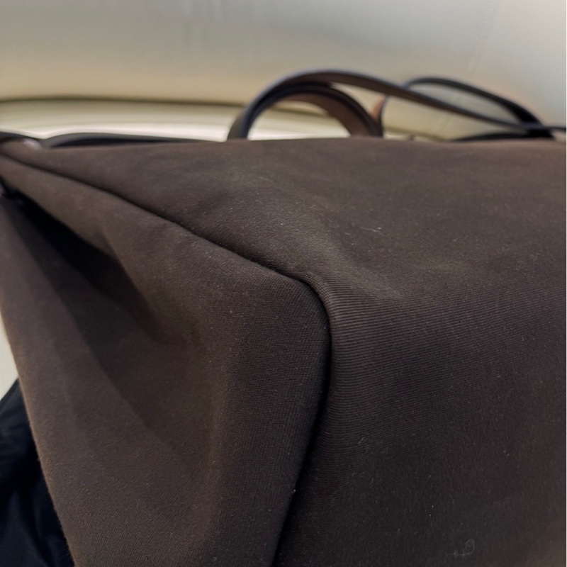 HERMES愛馬仕 Herbag Zip 50 銀扣 帆布拼Hunter牛皮 單肩斜挎手提包 50 男女同款情侶款 深古銅色/烏木色 Y刻 子袋/鑰匙掛/鎖/內膽 。-10