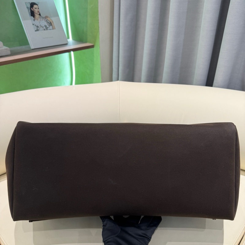 HERMES愛馬仕 Herbag Zip 50 銀扣 帆布拼Hunter牛皮 單肩斜挎手提包 50 男女同款情侶款 深古銅色/烏木色 Y刻 子袋/鑰匙掛/鎖/內膽 。-14