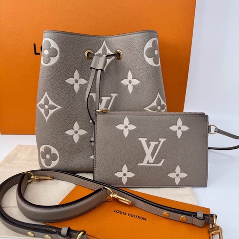 芯片款！ Louis Vuitton LV Neoneo MM 水桶包 大象灰 中號