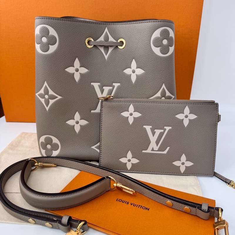 芯片款！ Louis Vuitton LV Neoneo MM 水桶包 大象灰 中號-1