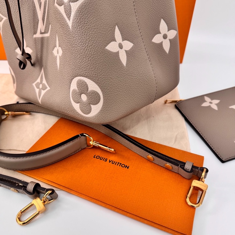 芯片款！ Louis Vuitton LV Neoneo MM 水桶包 大象灰 中號-2