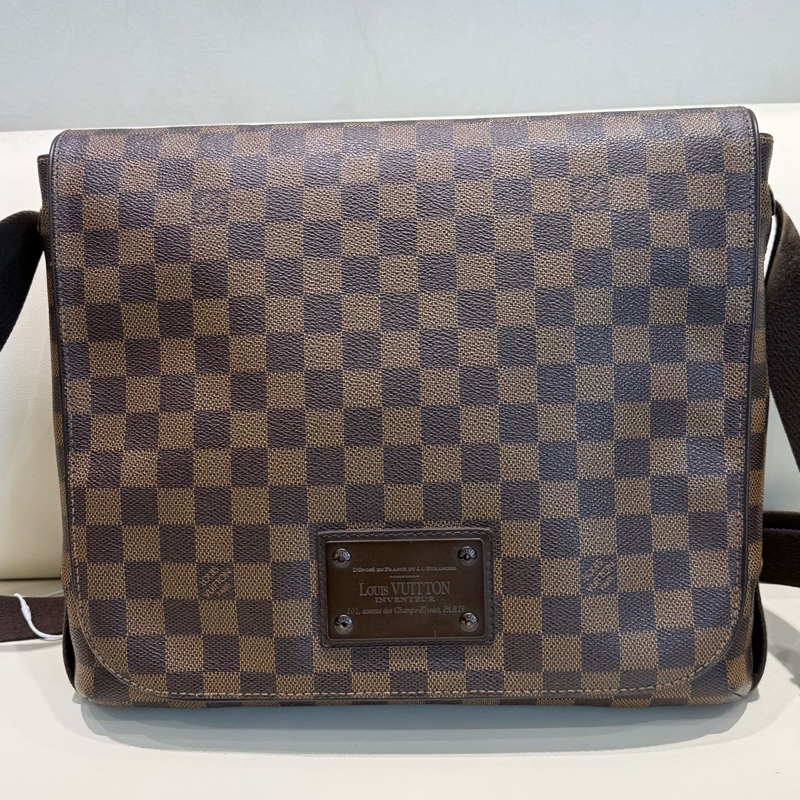 Louis Vuitton 路易威登 棕色棋盤格斜挎郵差包 10編碼-0