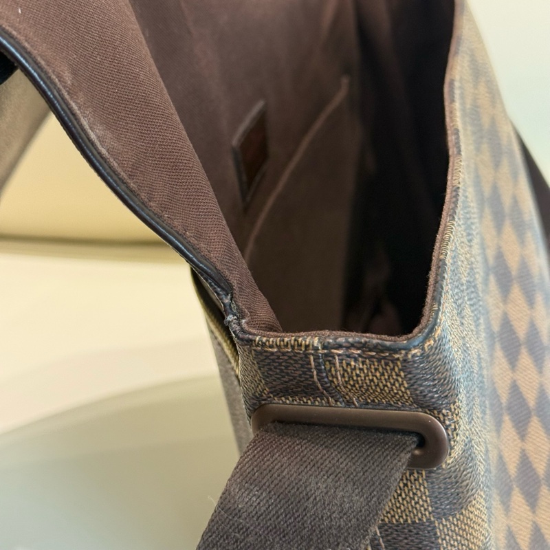 Louis Vuitton 路易威登 棕色棋盤格斜挎郵差包 10編碼-5