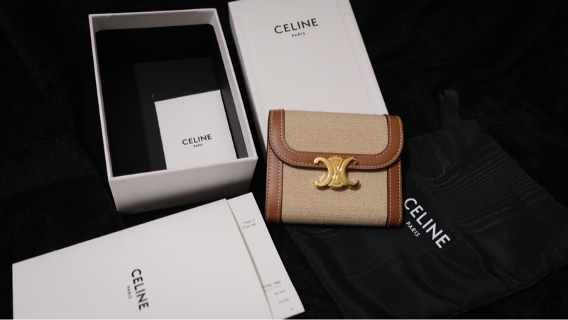 CELINE 的Triomphe 系列小號翻蓋錢包（凱旋門短夾）-12