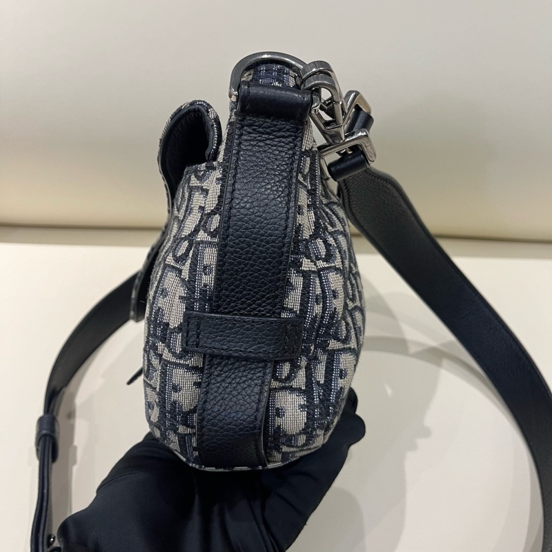 Dior迪奧經典老花滿印馬鞍斜挎包 20年 兩根肩帶-2