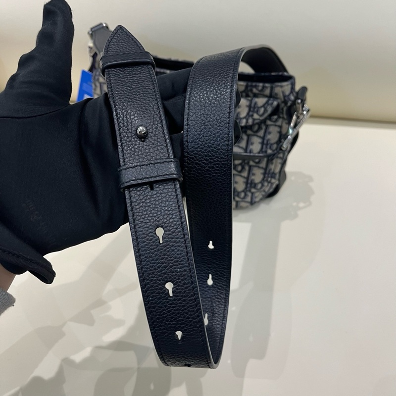 Dior迪奧經典老花滿印馬鞍斜挎包 20年 兩根肩帶-5