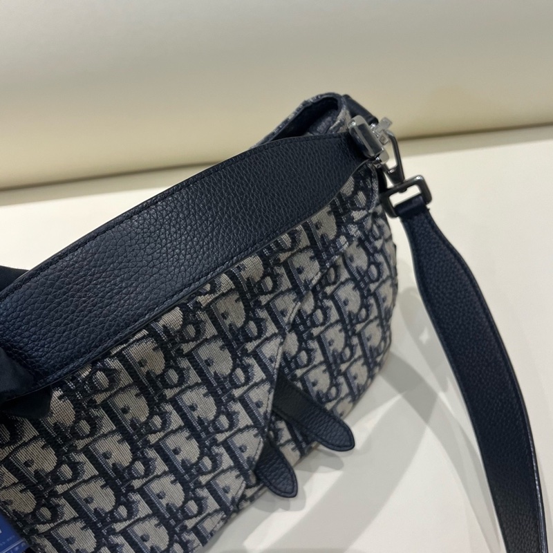 Dior迪奧經典老花滿印馬鞍斜挎包 20年 兩根肩帶-6