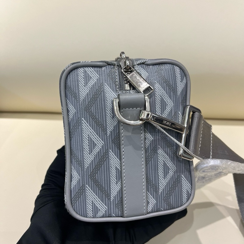 Dior diamond灰色幾何滿印lingot22男女同款 斜挎包 🈚附件-3