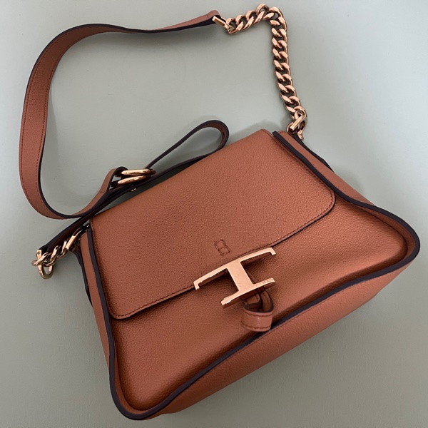 Tod’s托德斯 T Timeless深奶茶色牛皮斜背包肩背包-5