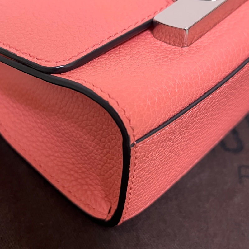 Moynat 摩奈 Rejane Nano玫粉色皮革小廢包斜背包肩背包-7