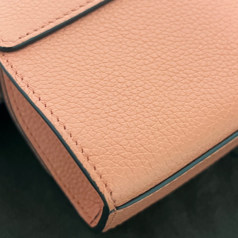 Moynat 摩奈 Rejane Nano玫粉色皮革小廢包斜背包肩背包-9