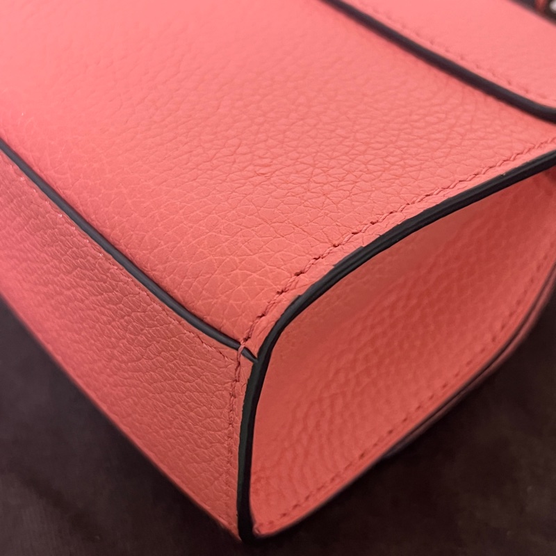 Moynat 摩奈 Rejane Nano玫粉色皮革小廢包斜背包肩背包-10