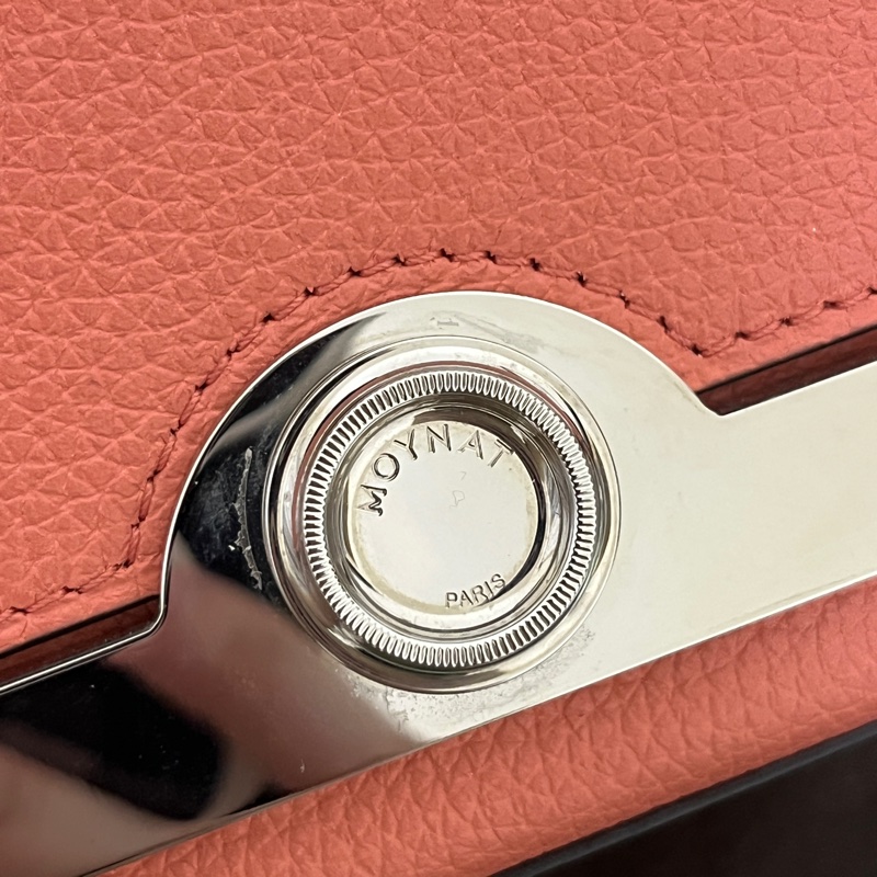 Moynat 摩奈 Rejane Nano玫粉色皮革小廢包斜背包肩背包-12