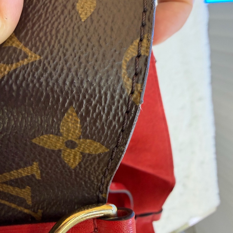 特惠價LouisVuitton 路易威登 紅色水桶包19年有芯片 包口有裂-4