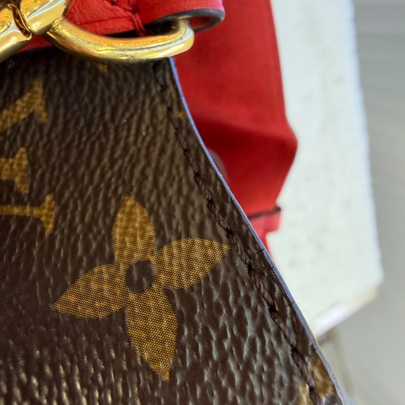 特惠價LouisVuitton 路易威登 紅色水桶包19年有芯片 包口有裂-5