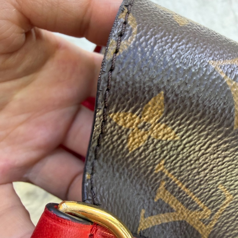 特惠價LouisVuitton 路易威登 紅色水桶包19年有芯片 包口有裂-6
