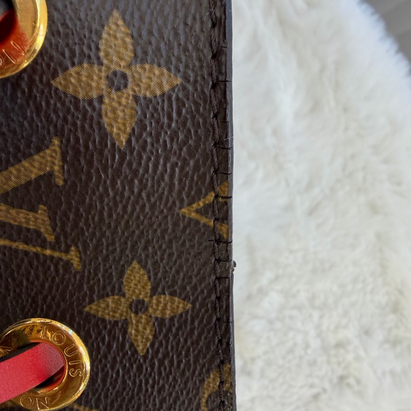 特惠價LouisVuitton 路易威登 紅色水桶包19年有芯片 包口有裂-7