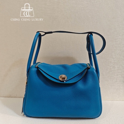 🌈Hermes💙Lindy 26💙坦桑尼亞藍內拼綠銀扣🌈98新🌈TC皮🌟lindy26🌟lindy🌟愛馬仕🌟