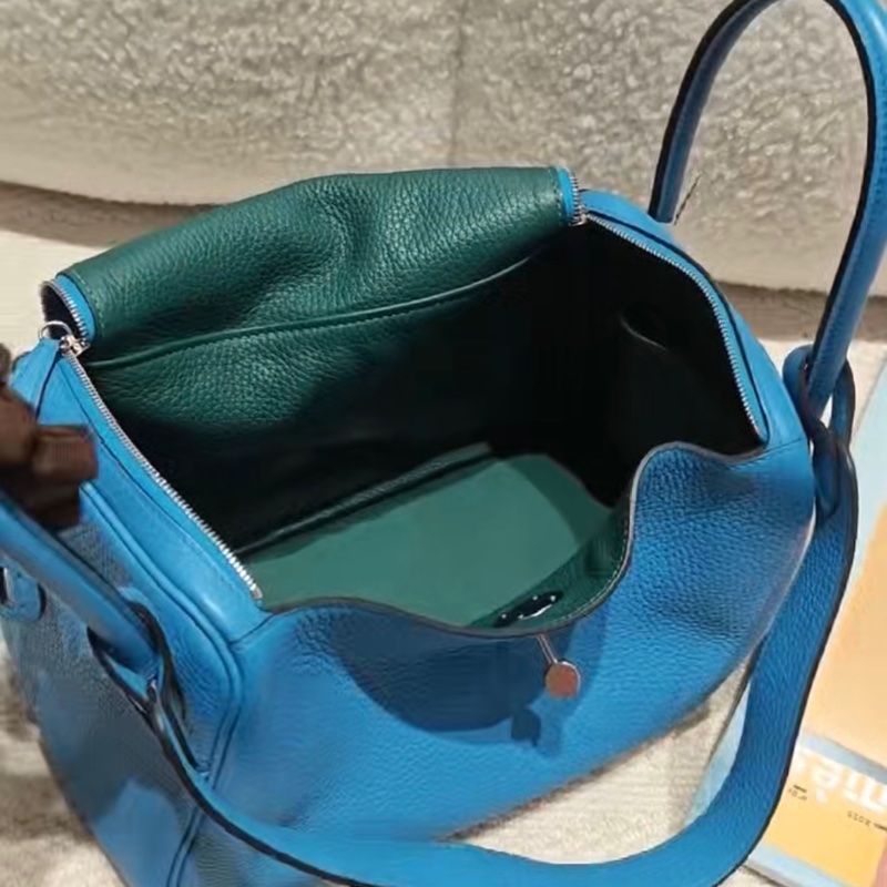 🌈Hermes💙Lindy 26💙坦桑尼亞藍內拼綠銀扣🌈98新🌈TC皮🌟lindy26🌟lindy🌟愛馬仕🌟-5