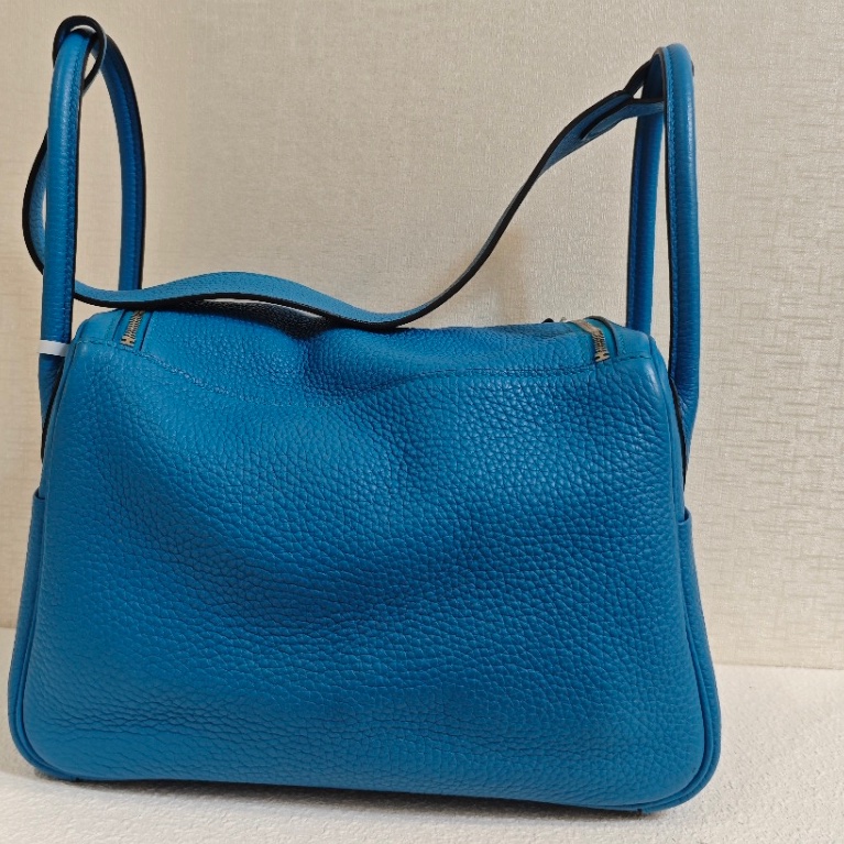 🌈Hermes💙Lindy 26💙坦桑尼亞藍內拼綠銀扣🌈98新🌈TC皮🌟lindy26🌟lindy🌟愛馬仕🌟-7