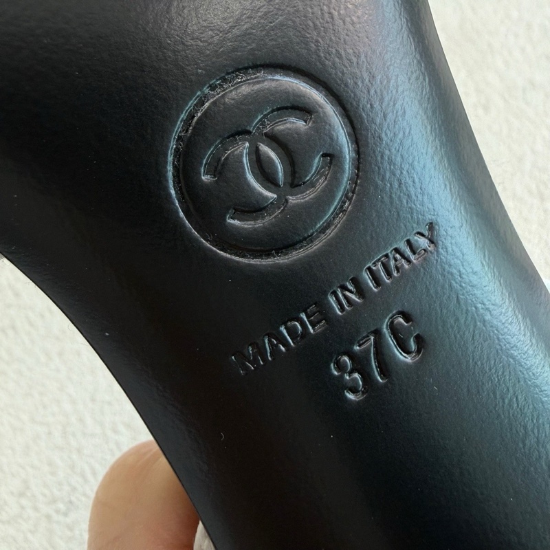 Chanel香奈兒 25ss新款 白色緞面蝴蝶結高跟鞋  37碼-7