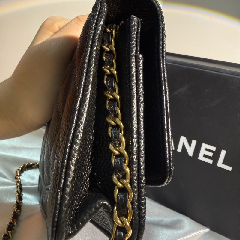 Chanel 經典魚子醬WOC｜黑金｜斜背鏈條包｜日本購入✨-3