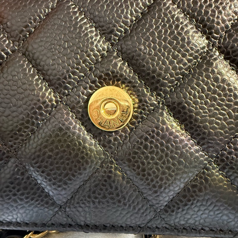 Chanel 經典魚子醬WOC｜黑金｜斜背鏈條包｜日本購入✨-8