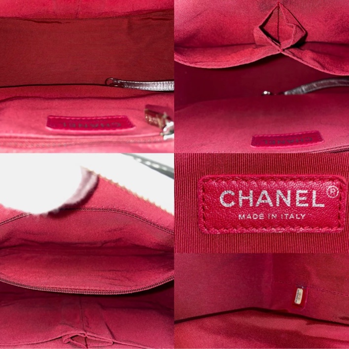 「JL精品代購」98新 Chanel銀色新中號流浪包-10