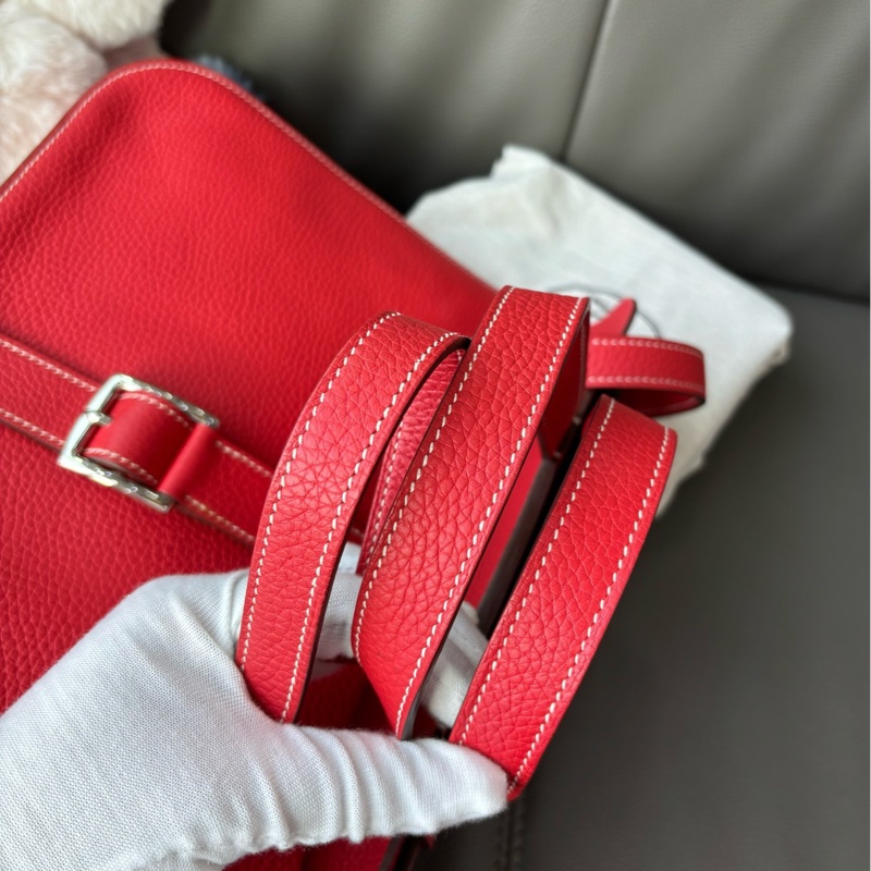 🌈Hermes❤️Halzan 31❤️國旗紅走白線銀扣🌈98.5新🌈TC皮🌟Halzan31🌟Halzan🌟愛馬仕🌟-2