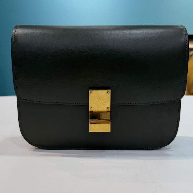 Celine 賽琳 墨綠色橄欖綠 深綠 綠色 Box中號 尺寸：24*18*7 新標-1