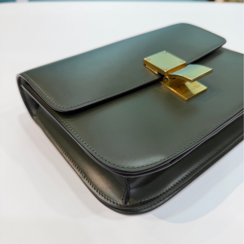 Celine 賽琳 墨綠色橄欖綠 深綠 綠色 Box中號 尺寸：24*18*7 新標-4