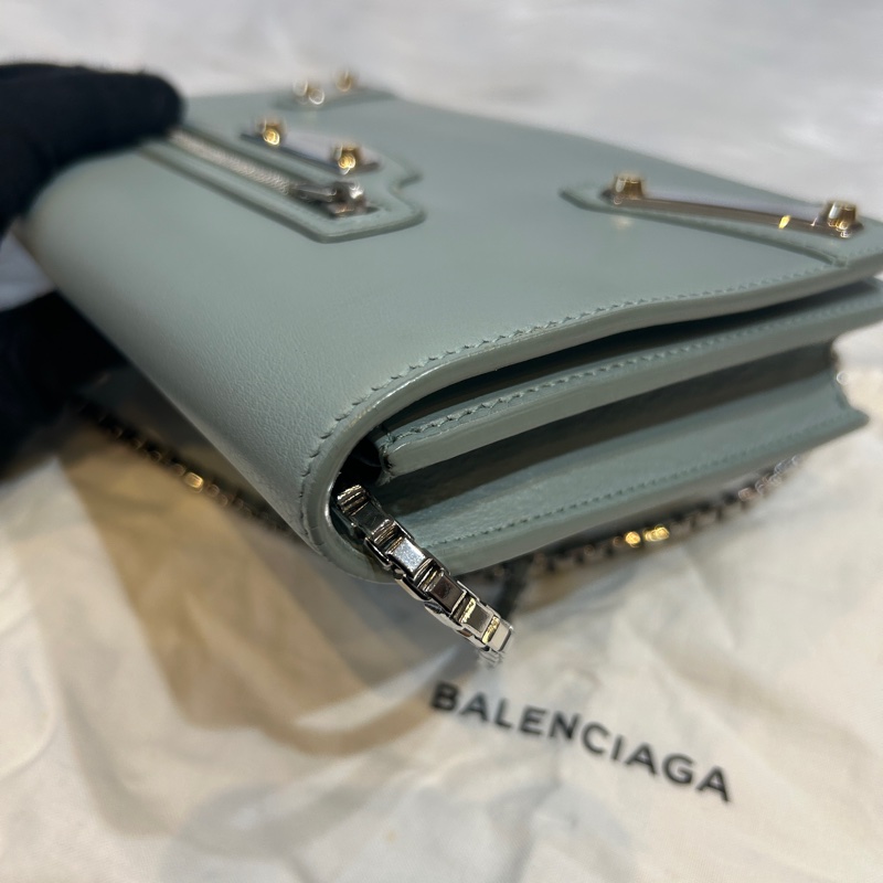 Balenciaga 巴黎世家經典銀扣鏈帶肩背包-5