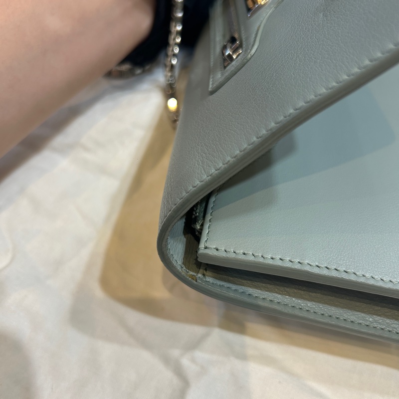 Balenciaga 巴黎世家經典銀扣鏈帶肩背包-7