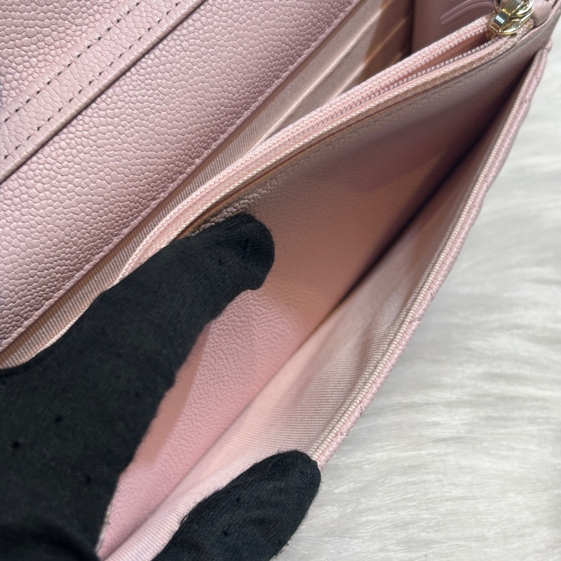 CHANEL AP2614 荔枝紋牛皮銀扣雙C鏈帶WOC-8